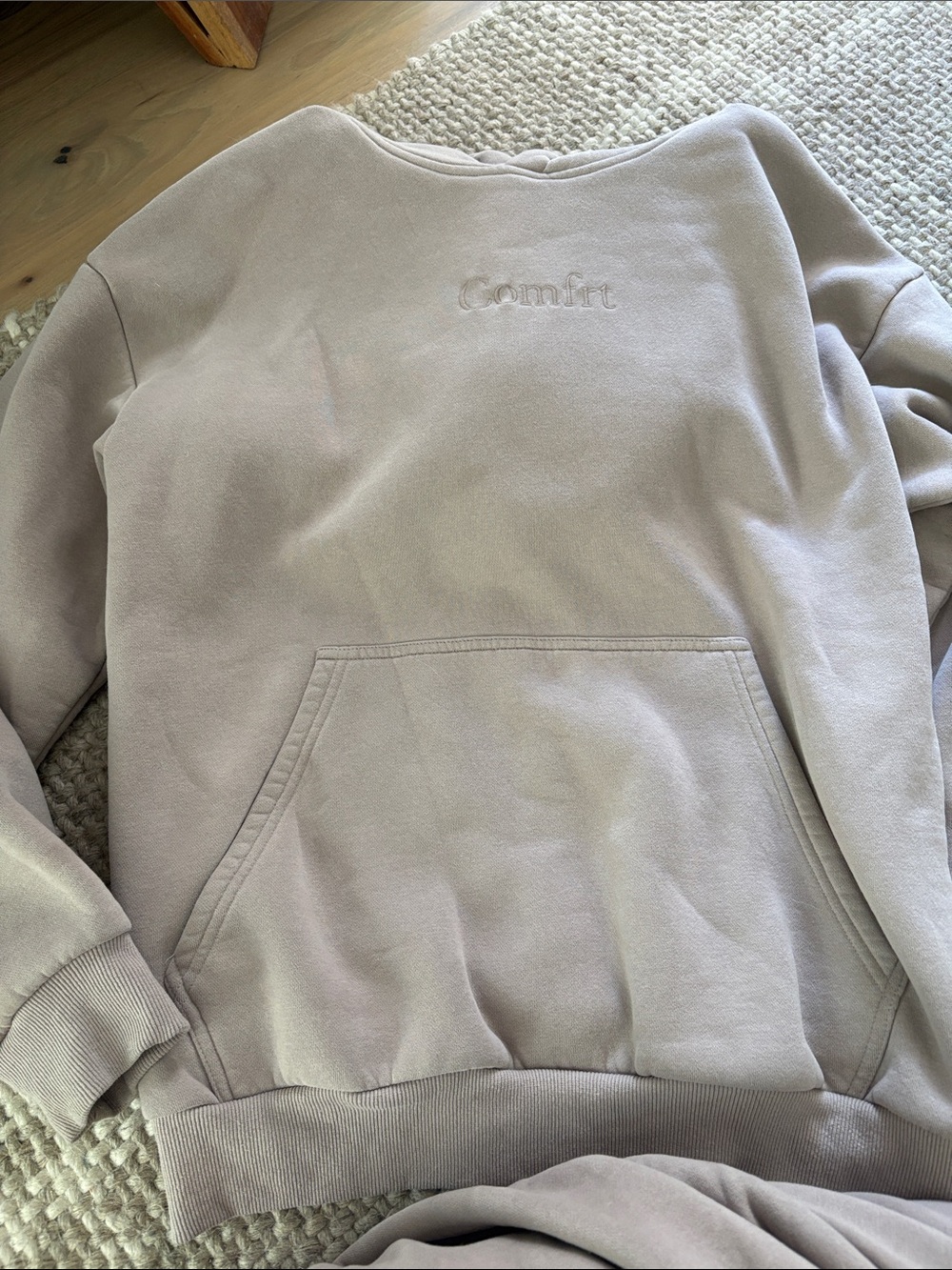 Comfrt Set: Women's Jogger Sweatpants + Hoodie in Light Taupe - Picture 2 of 9